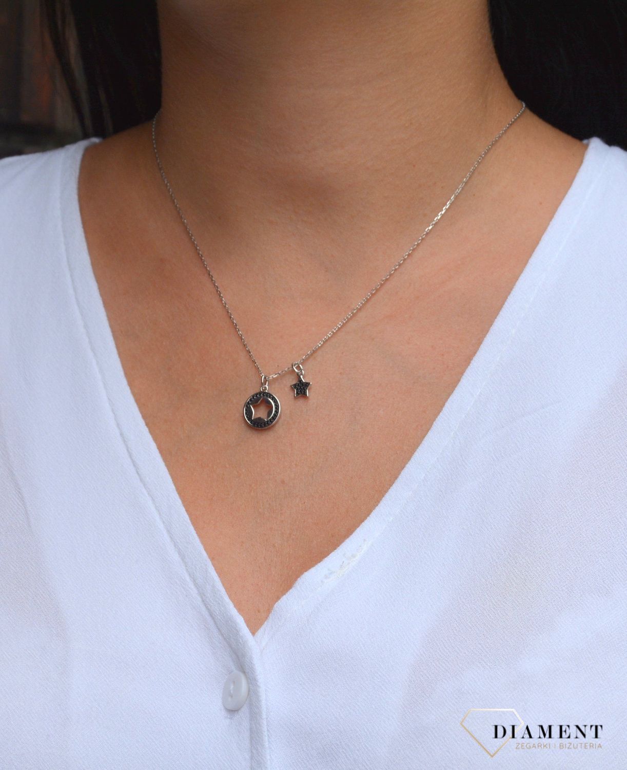 Naszyjnik srebrny kółko z gwiazdką Dall'Acqua N BY 149 075.jpg